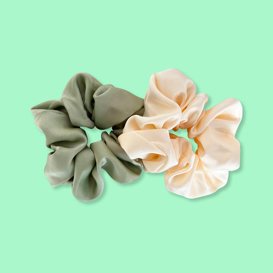 x2 Luxury Satin Silk Hair Scrunchies