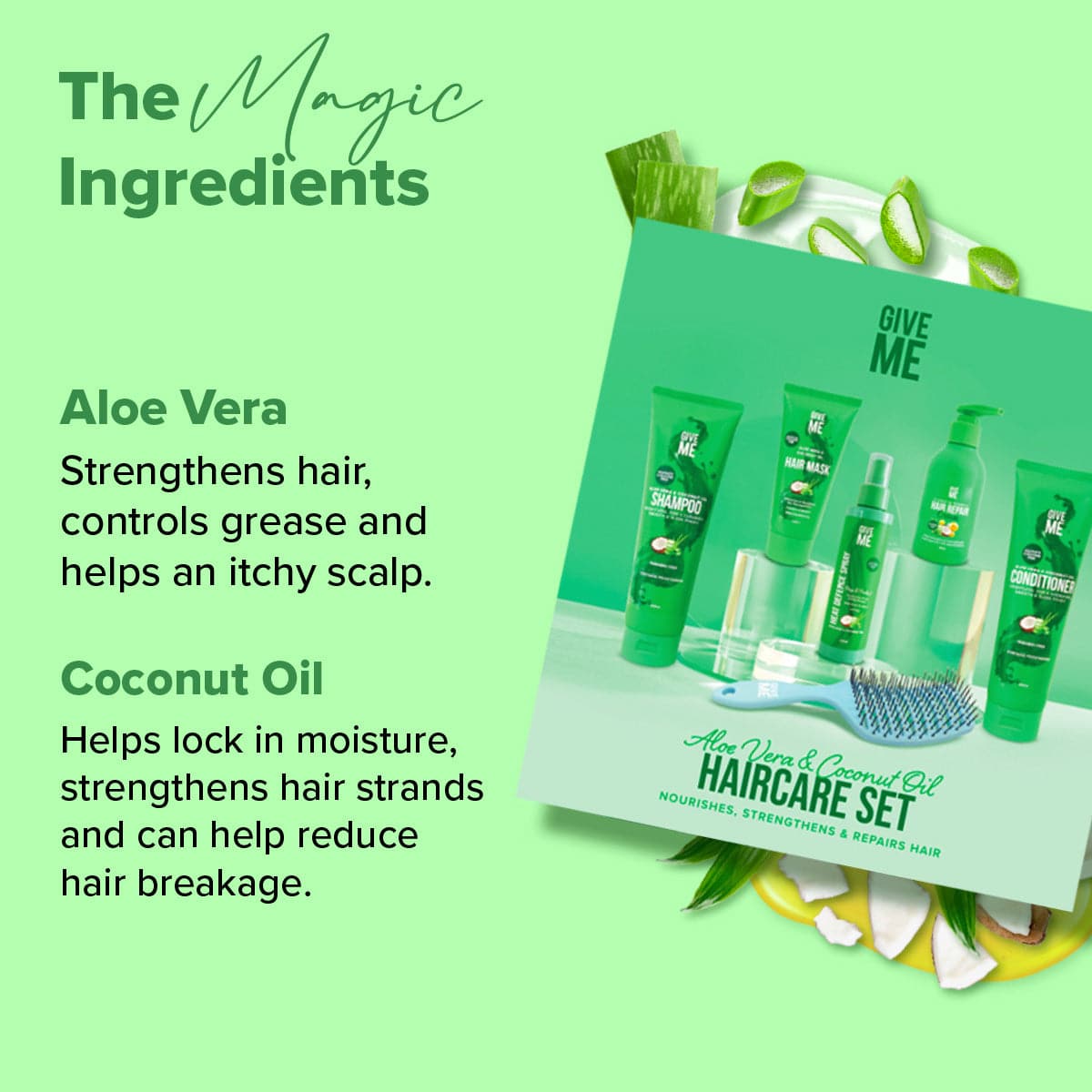 Aloe Vera & Coconut Oil Full Haircare Set - Give Me Cosmetics