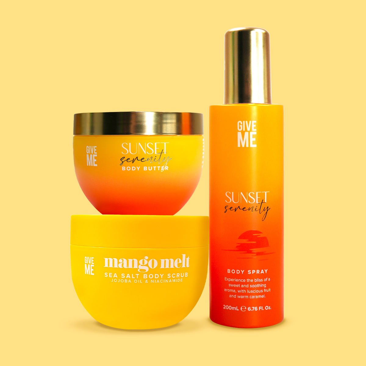 Scrub, Hydrate & Spritz Bodycare Set - Sunset Serenity - Give Me Cosmetics